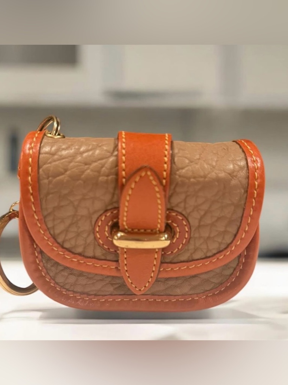 Dooney & Bourke Vintage All Weather Leather Coin Caddy Keychain